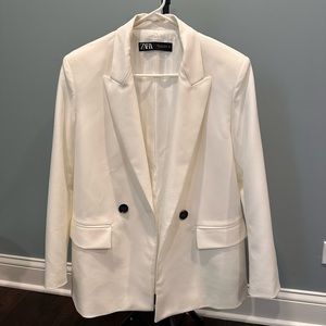 Zara oversized white blazer